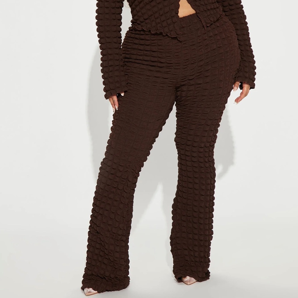 Brown Popcorn Knit Pants- NEW